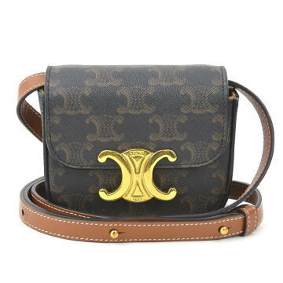 Celine Triomphe canvas Shoulder Bag brown - Picture 1 of 5
